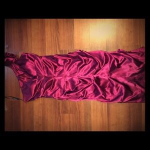 Maroon One-Shoulder Dress